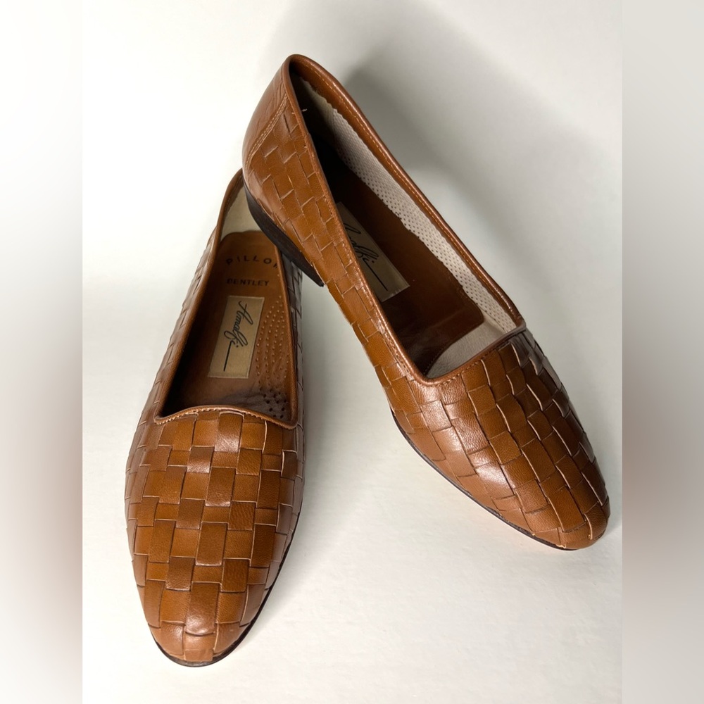 Amalfi Italian Braided Leather Loafers, 5 Excellent Condition